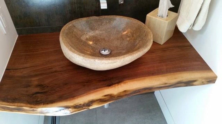 Столешница из слэба в ванную раковина из камня