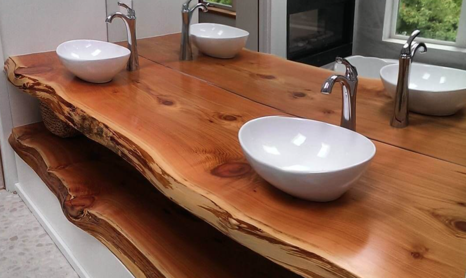 Плоская раковина столешница из бетона