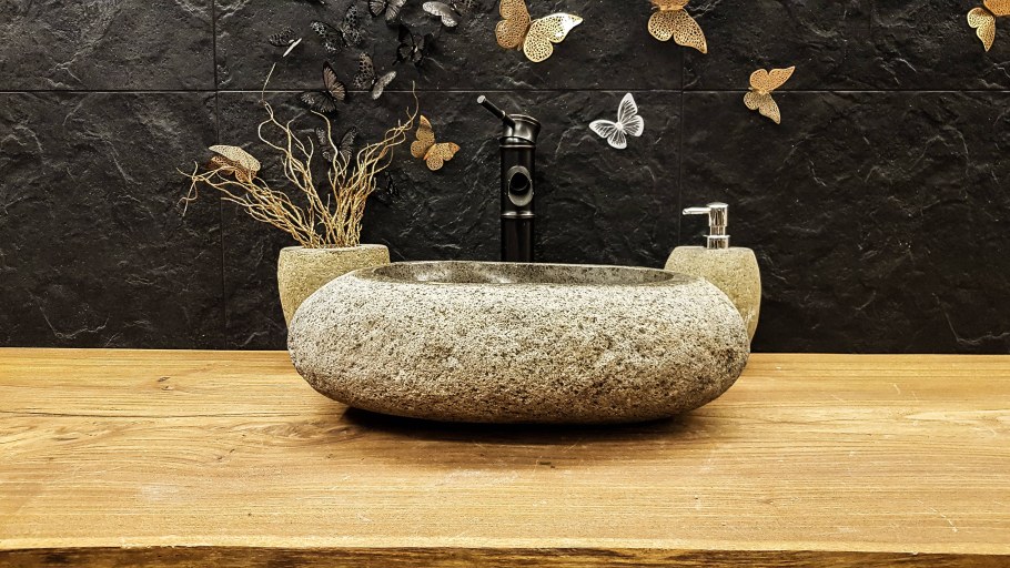 Раковина 40 см natural Stone Bowl Sunset kecil