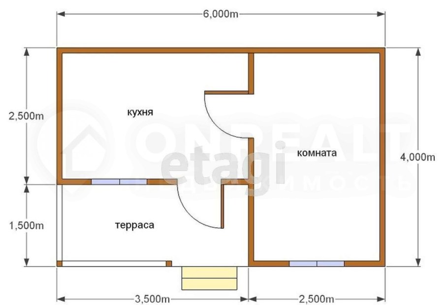 Проект каркасного дачного домика 6х4