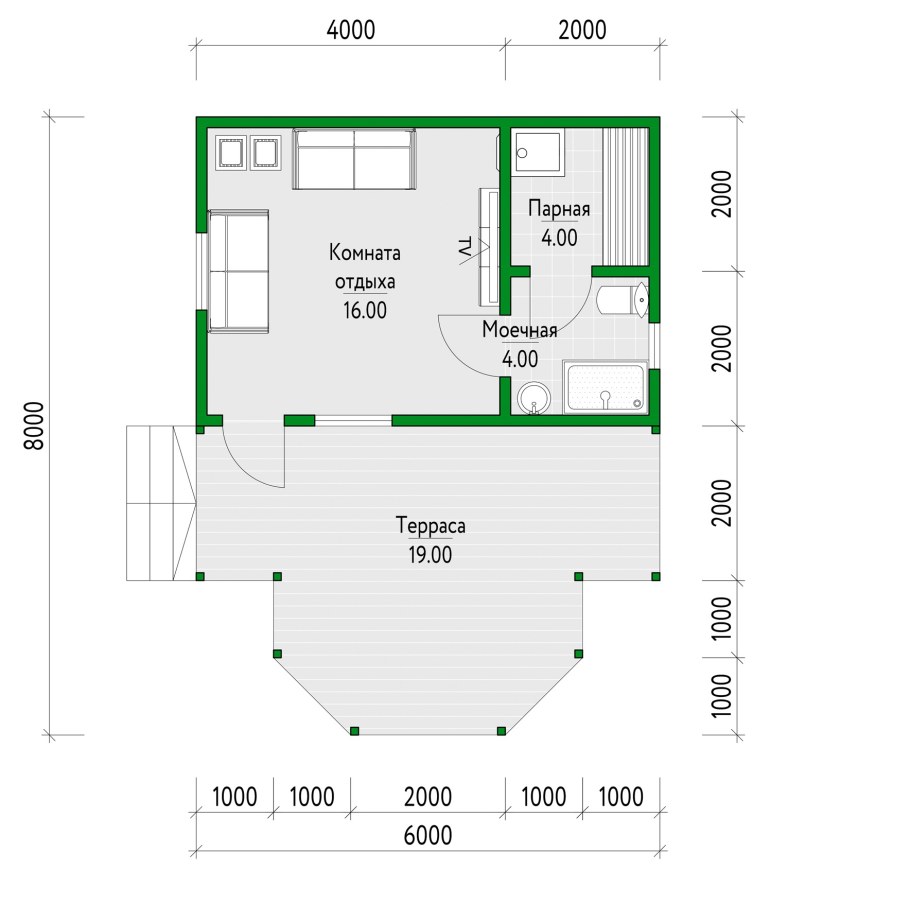 Проект дома 6 на 4 одноэтажный каркасный