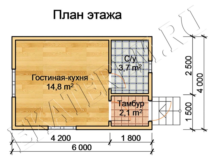 6 На 4 домик планировка