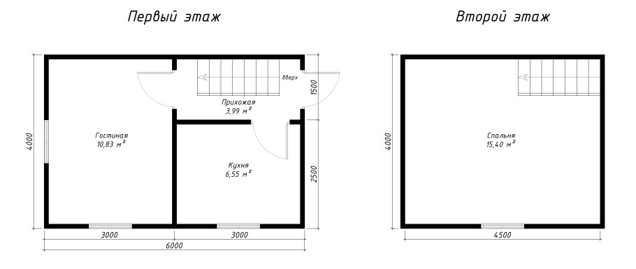 Чертеж дачного домика 6х4