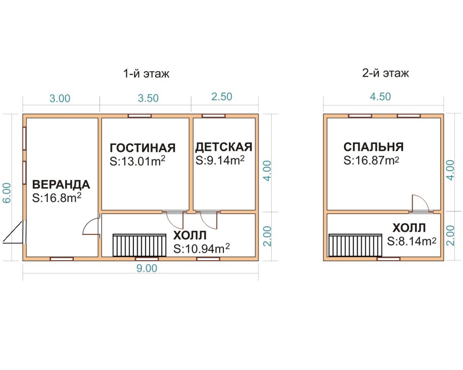 Дачный домик 4 на 5 с мансардой планировка