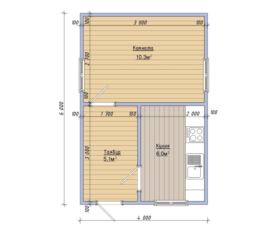 Садовый домик 7х4 планировка