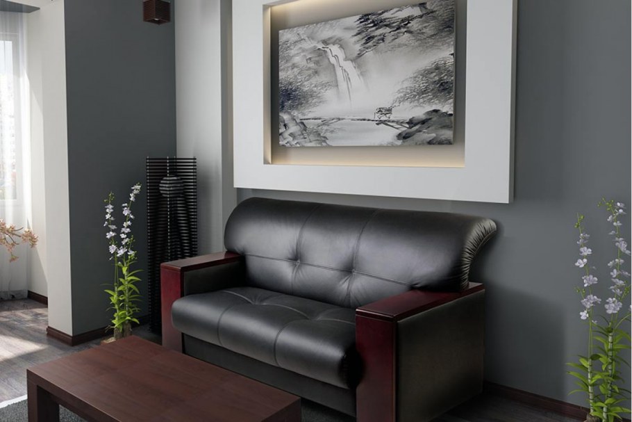 Диван 3-х местный смарт (1950х770х770) (Euroline 9100 черный)