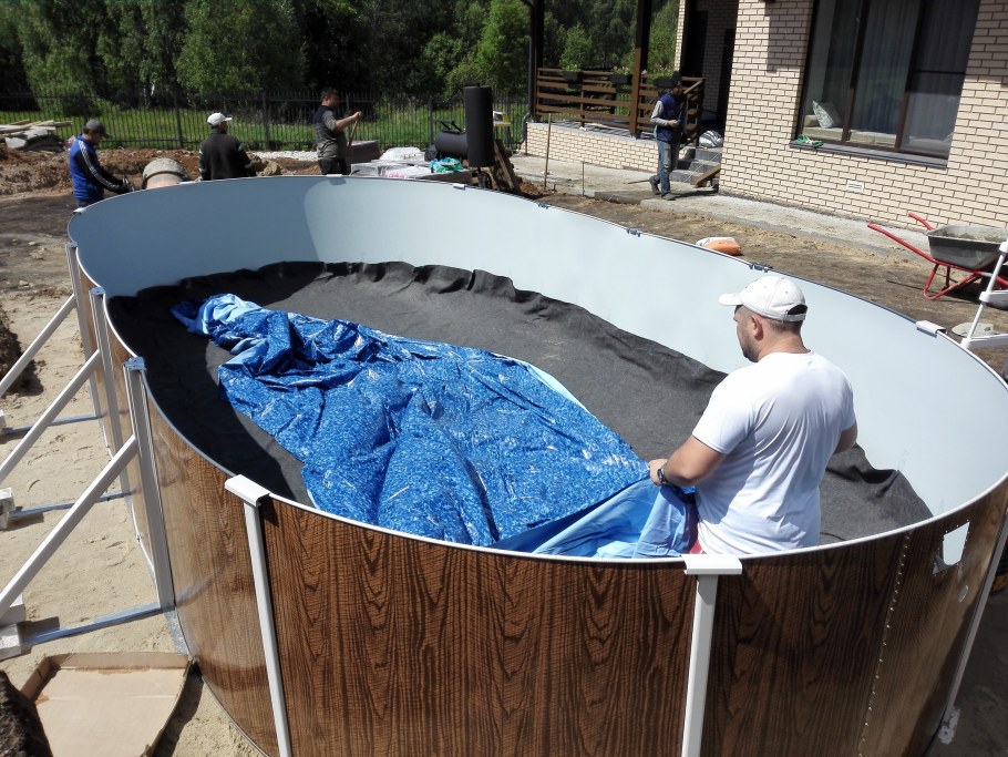 Сборка каркасного бассейна