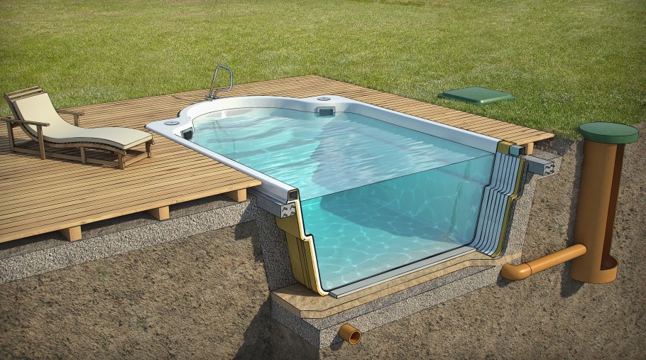 Бетонный бассейн на даче