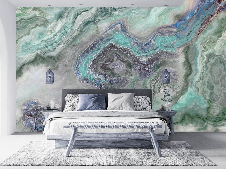 Фотообои мрамор в интерьере гостиной