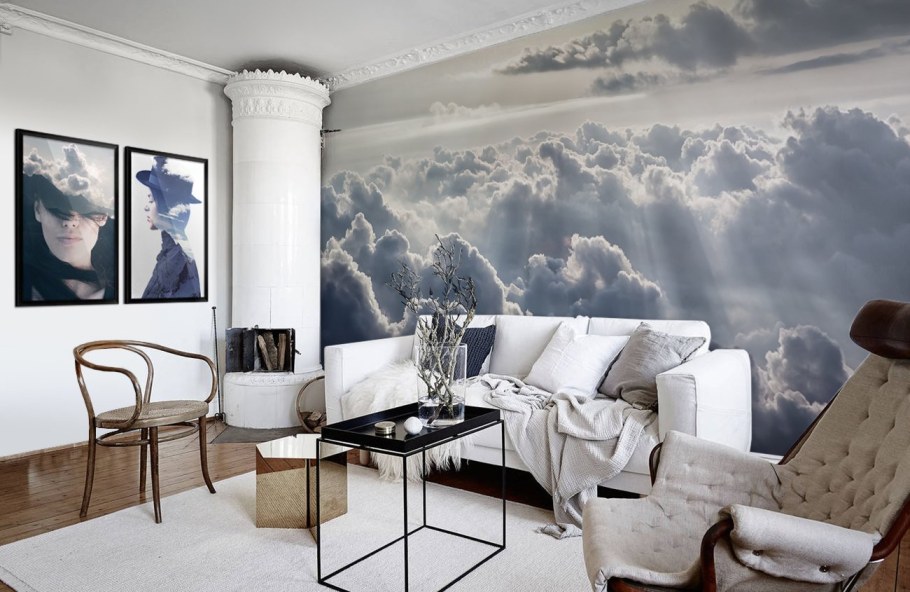 Фотообои под мрамор в интерьере