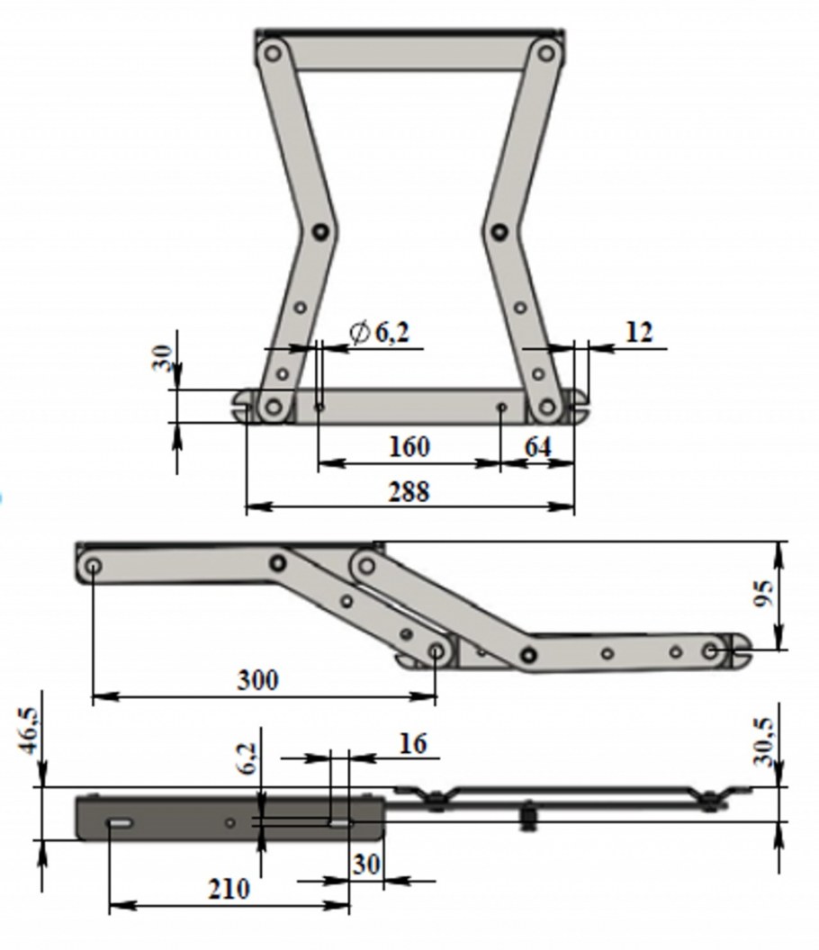 Механизм трансформации тик-так пантограф