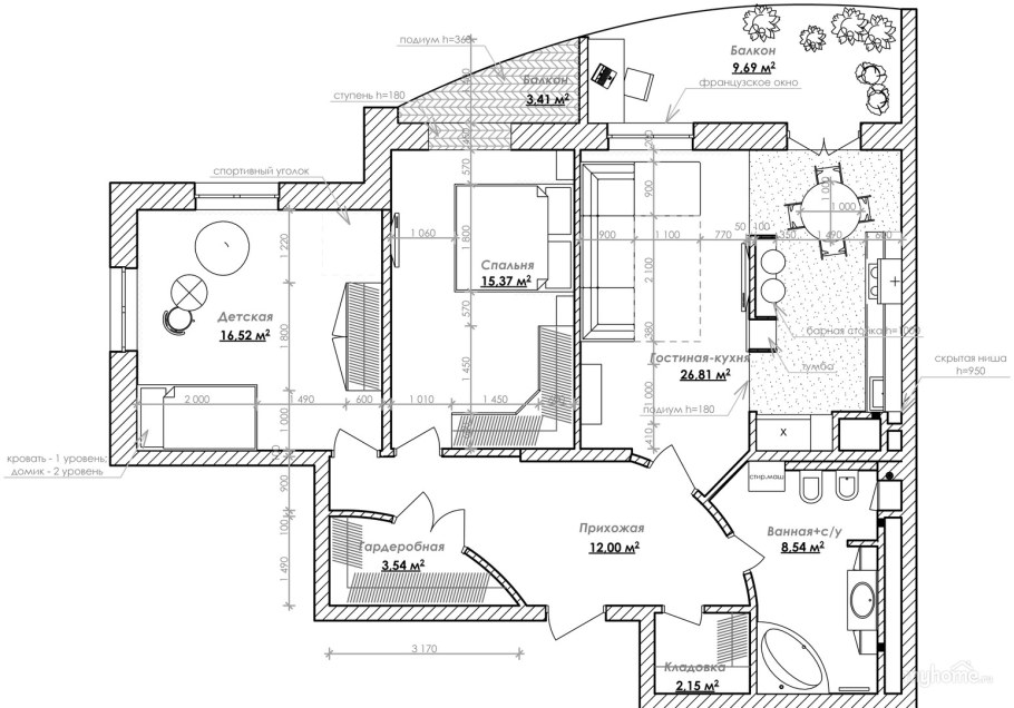План расстановки мебели