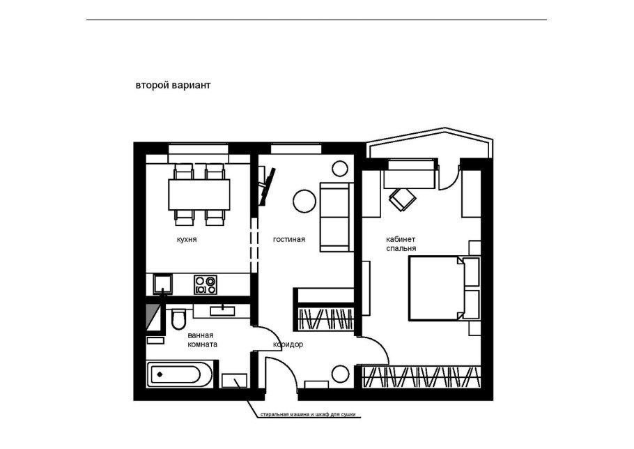 Перепланировка типовой двухкомнатной квартиры в панельном доме