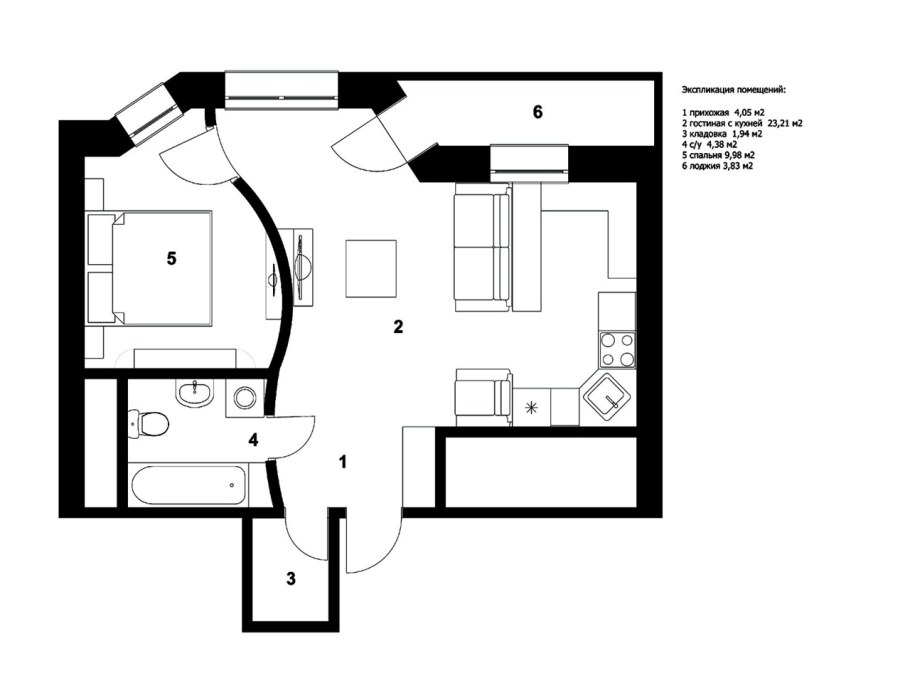 Схематическое изображение квартиры