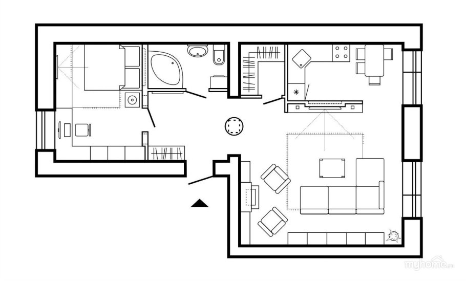 План квартиры вид сверху чертеж
