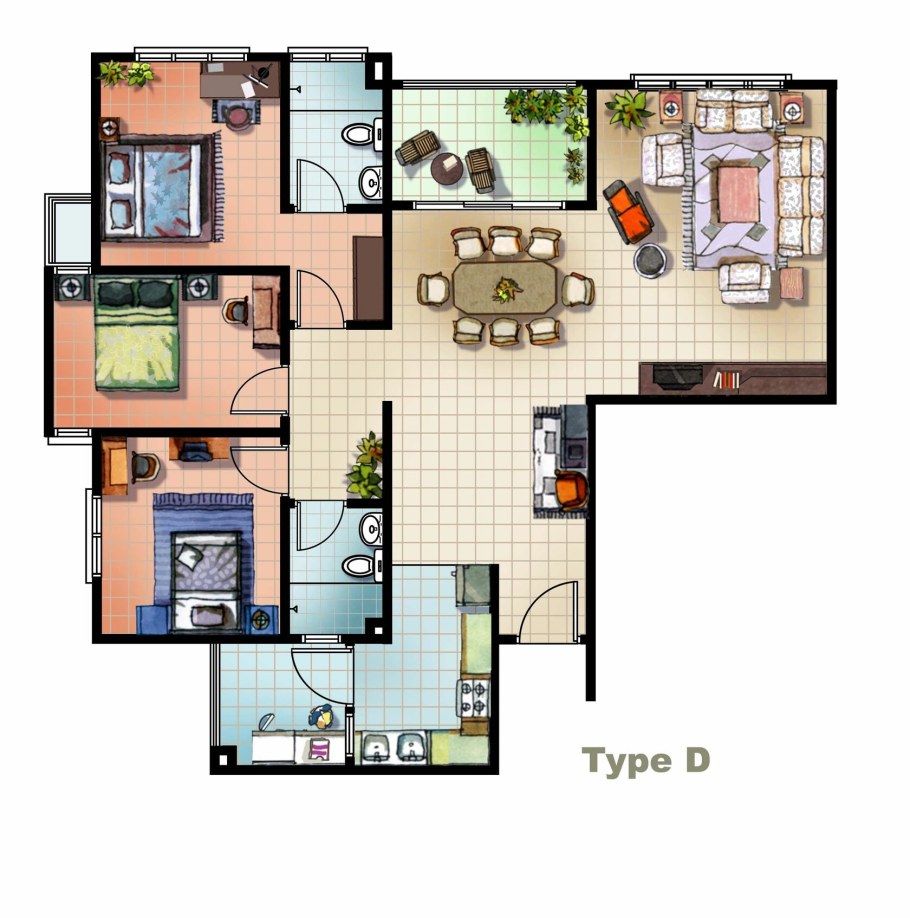 Планировки домов с мебелью