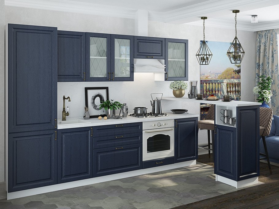 Модульная кухня "Ницца" (дуб чернильный)