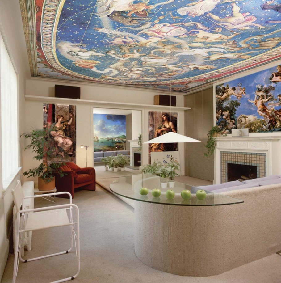 Фреска на потолке в интерьере