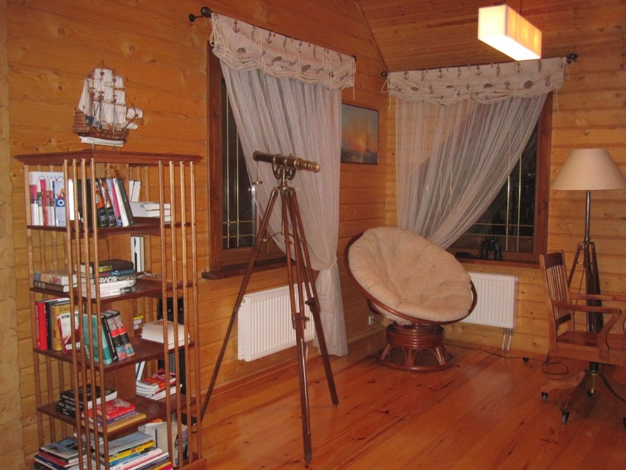 Шторы в бревенчатом доме