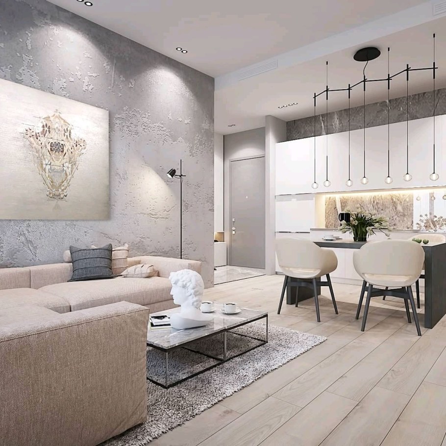 Декоративная штукатурка в зале