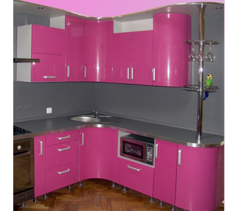 Кухня "металлик-к" 2,4х1,5м бордо