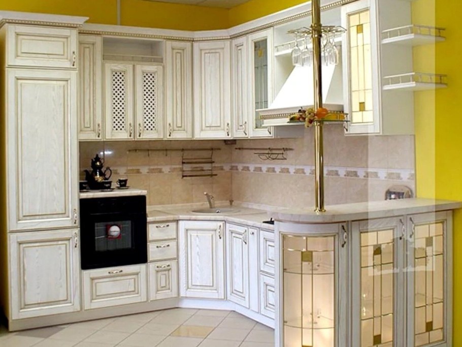 Кухня Луизиана Роял Вуд светлый с золотой патиной