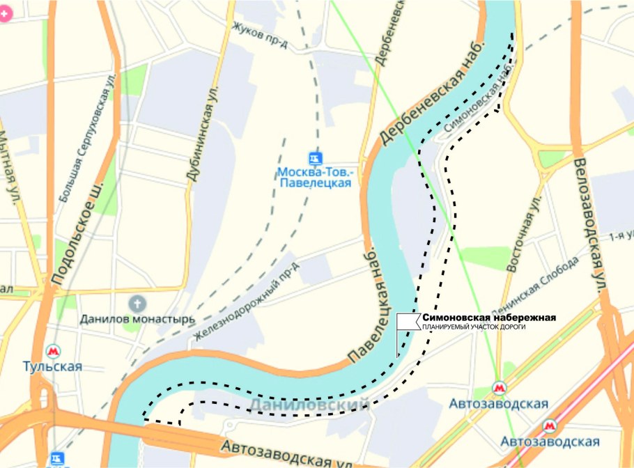 Проект реконструкции Крутицкой набережной и Симоновской