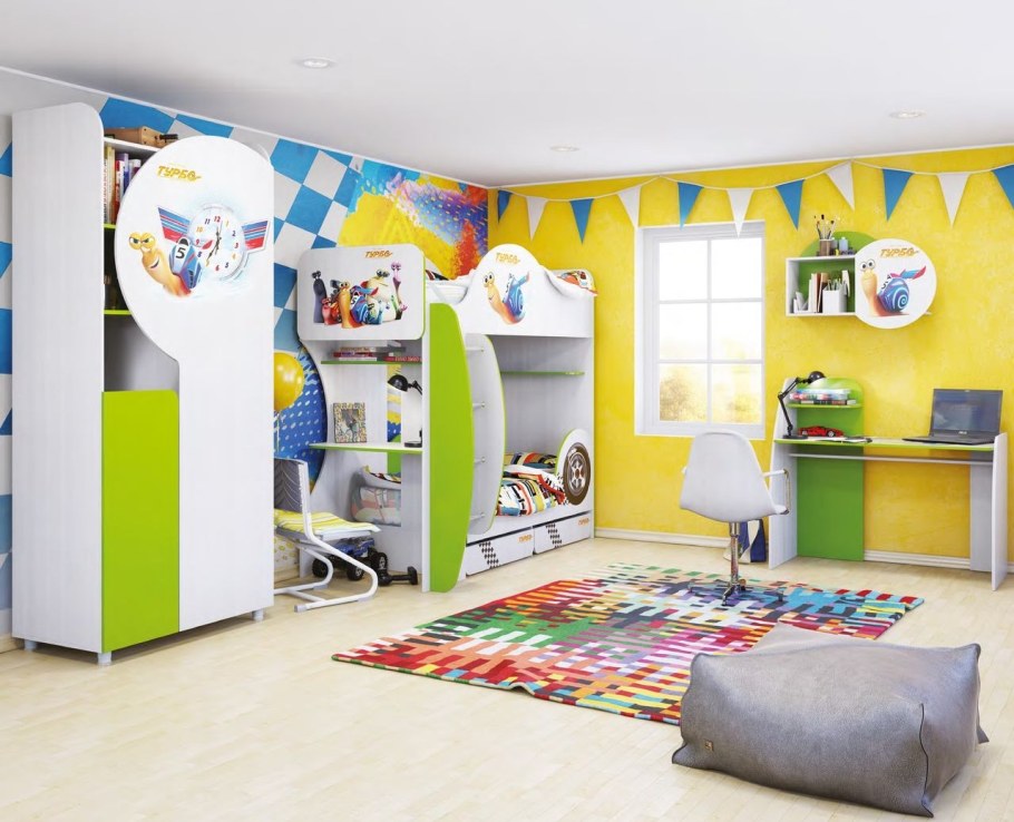 Детские модульные комнаты для двоих детей