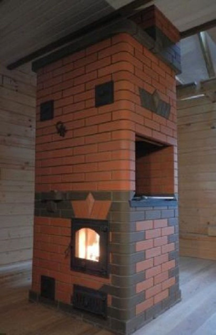Кирпичная печь отопительная варочная дровяная для дачи