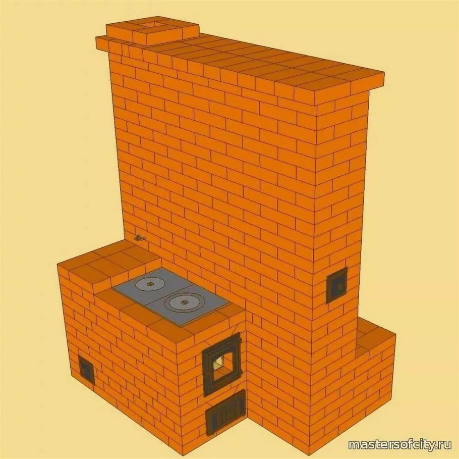 Печь малая голландка 520х520