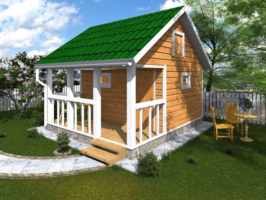 Небольшие летние домики с террасой