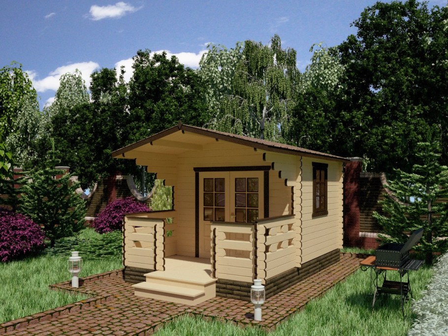 Баня из клееного бруса проекты с односкатной крышей