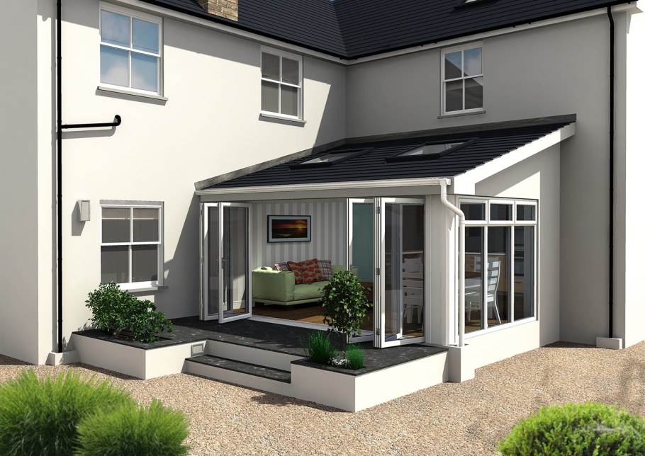 Трёхскатная крыша пристройки