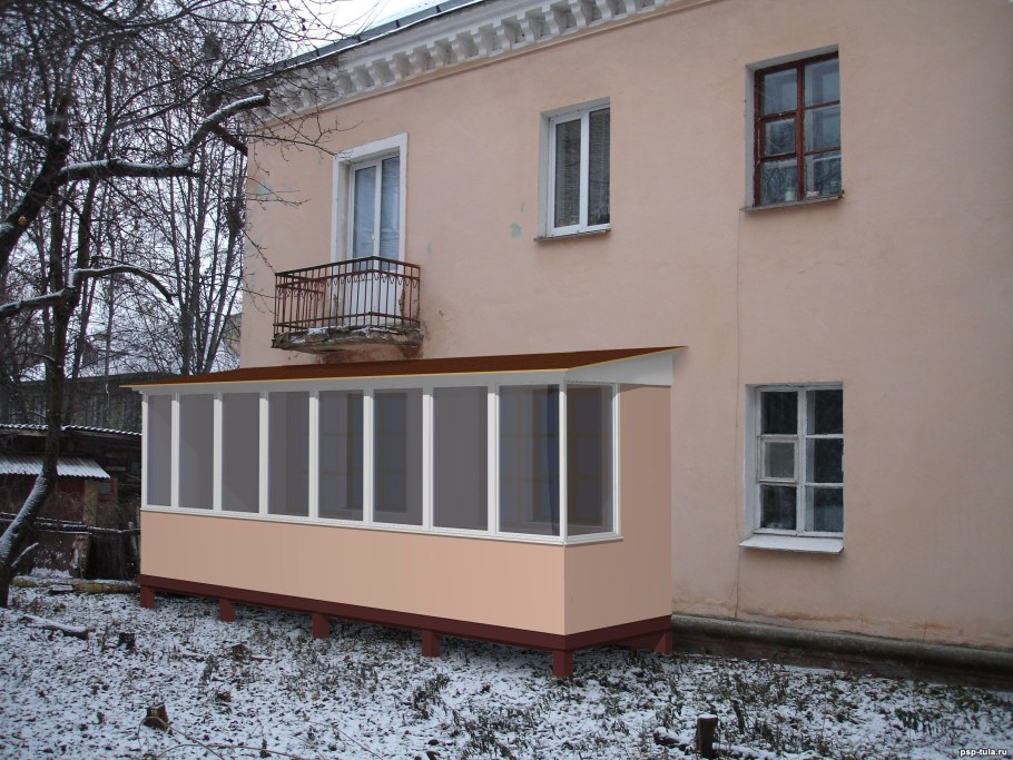 Каркасно щитовая пристройка