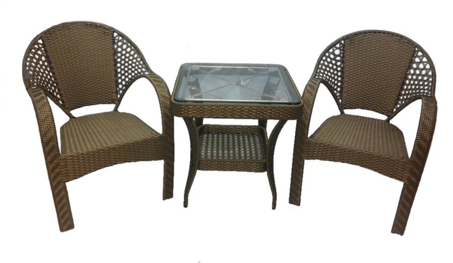 Набор мебели "Орлеан" (стол 70/70; 2 кресла 63/64/82; Техно ротанг/плетение/)