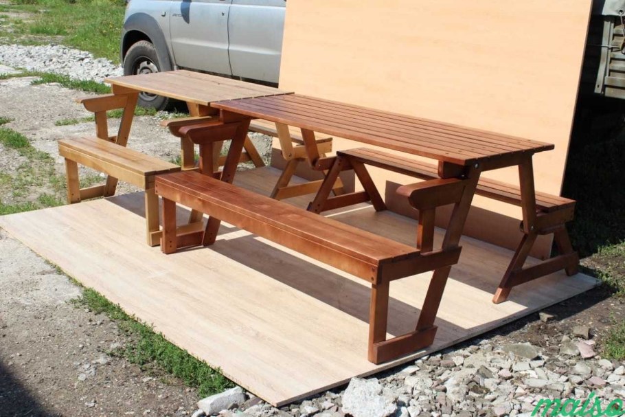 Стол с лавками для дачи