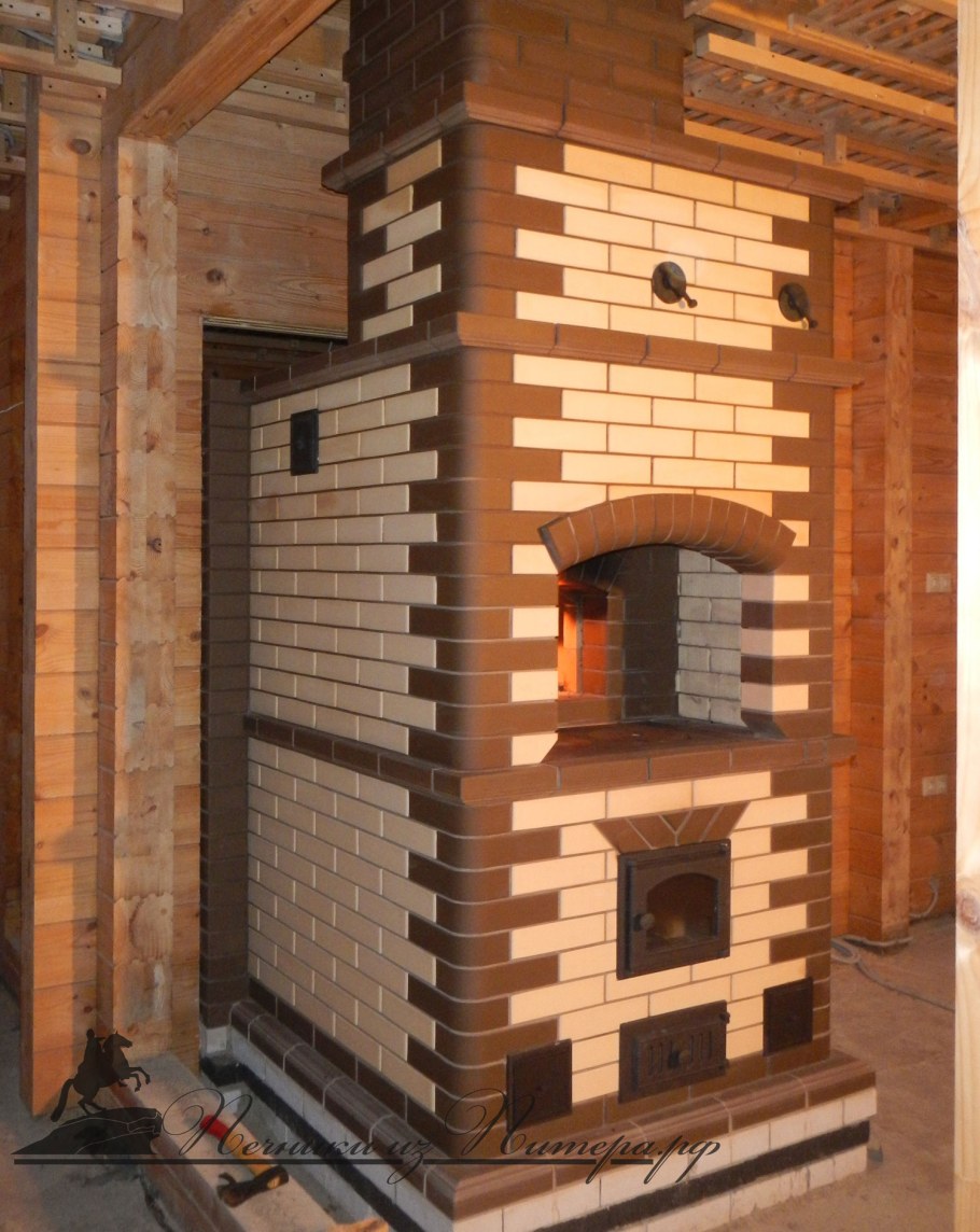 Печь с варочной поверхностью из кирпича