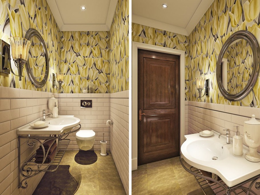 Интерьер туалета с умывальником