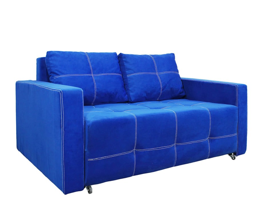Фото диван аккордеон синий велюр