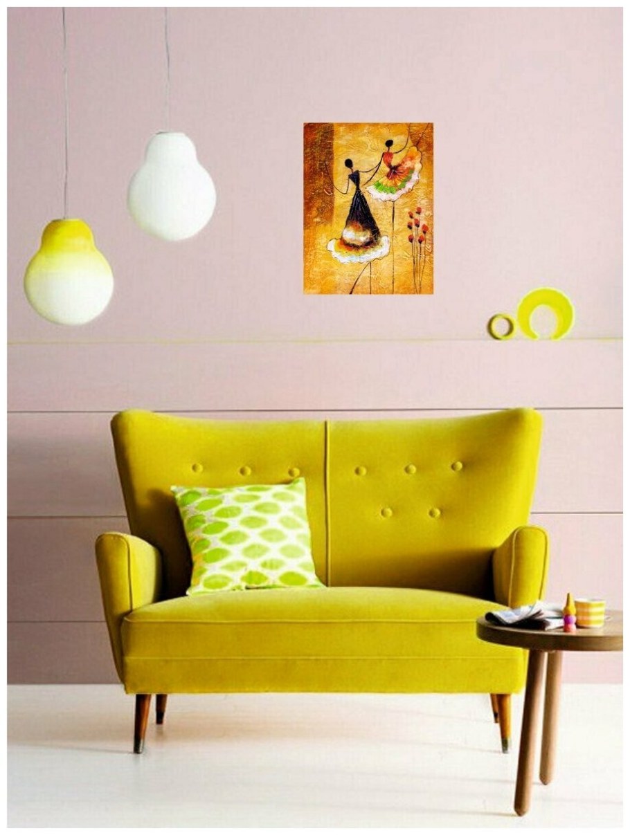 Гостиная с желтым диваном