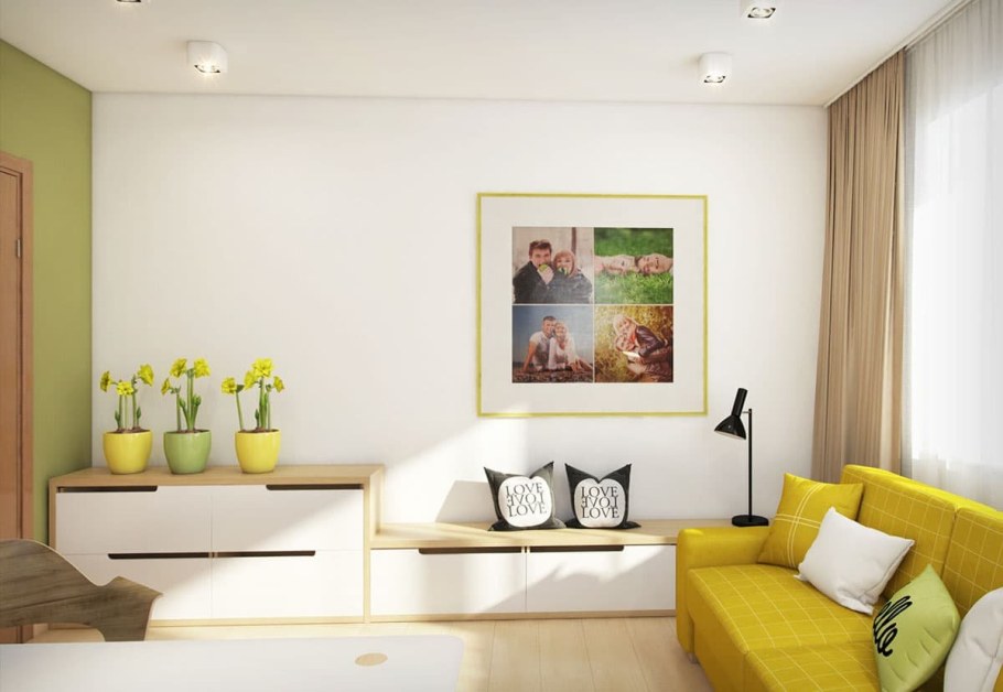 Колор блокинг в интерьере