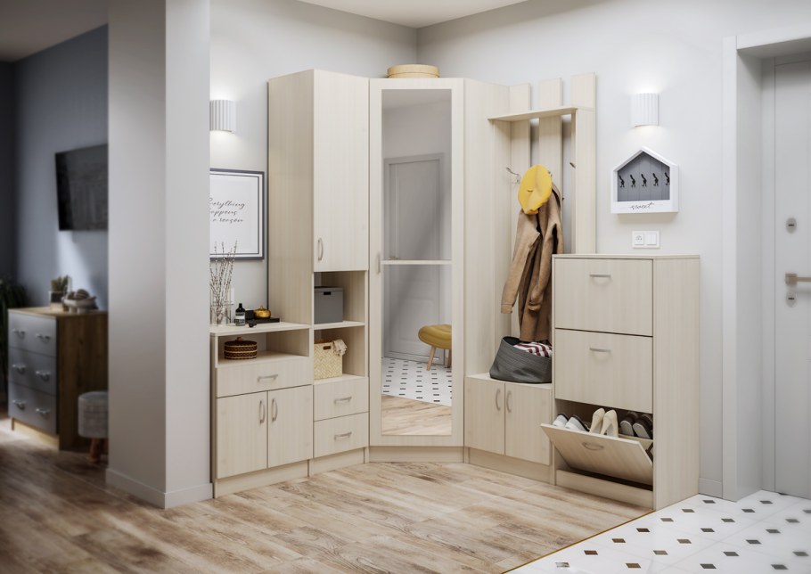 Шкаф 2-х дверный с ящиками