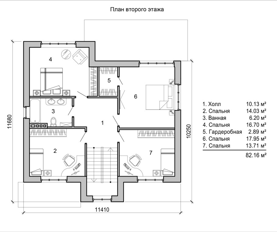 Проект двухэтажного дома с входом сбоку