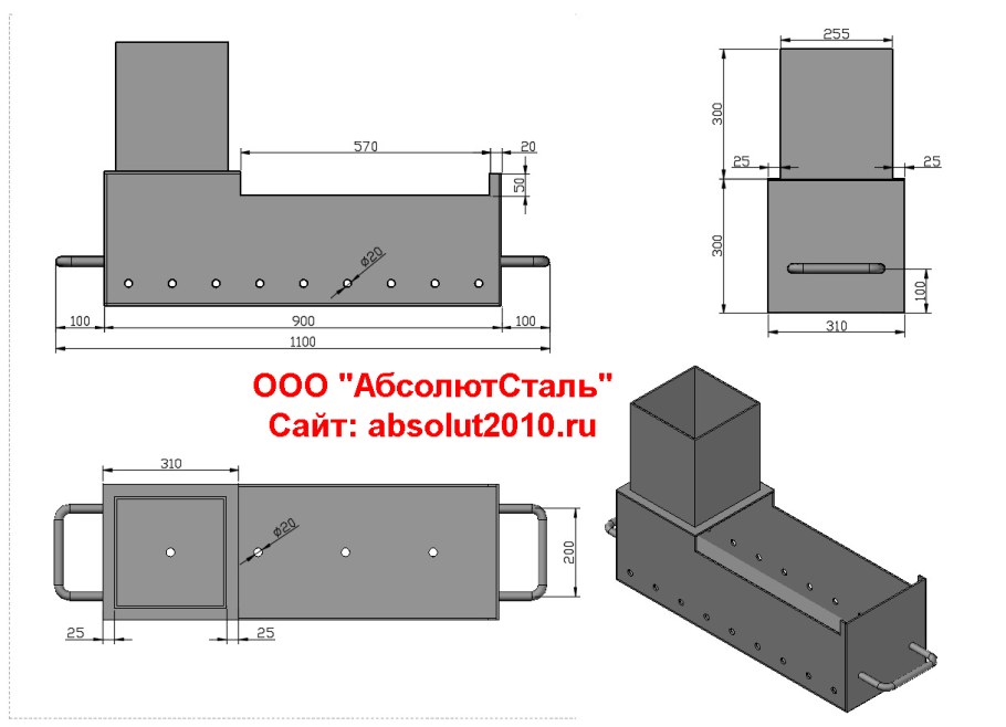 Комплекс барбекю big r-400 чертеж