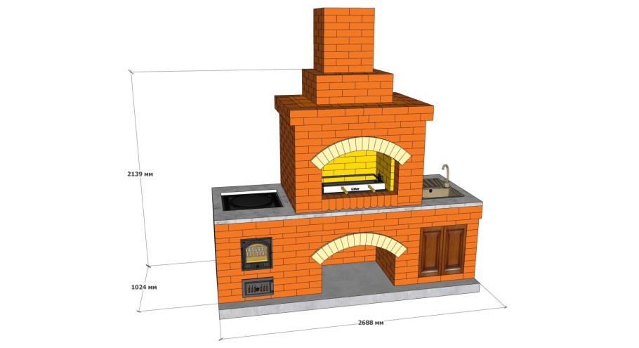Барбекю комплекс из кирпича порядовка проекты