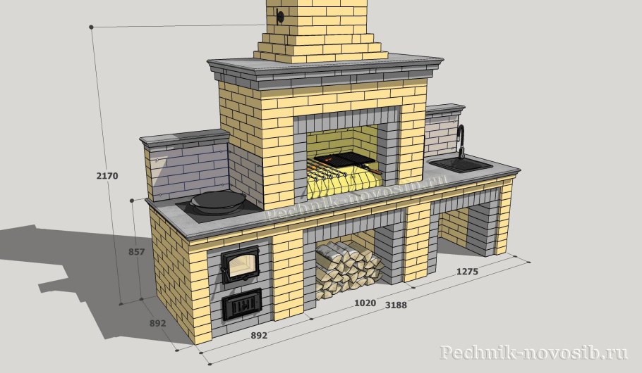 Проекты барбекю из кирпича
