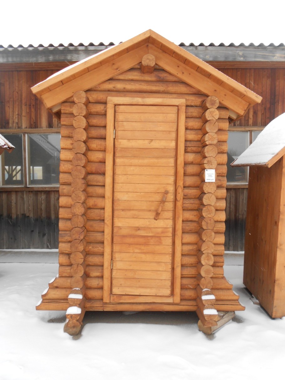 Туалет из бревна для дачи