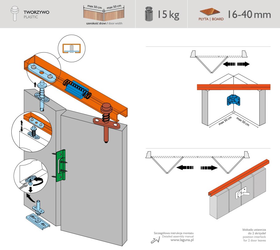 Складная система для дверей Armadillo Folding/40