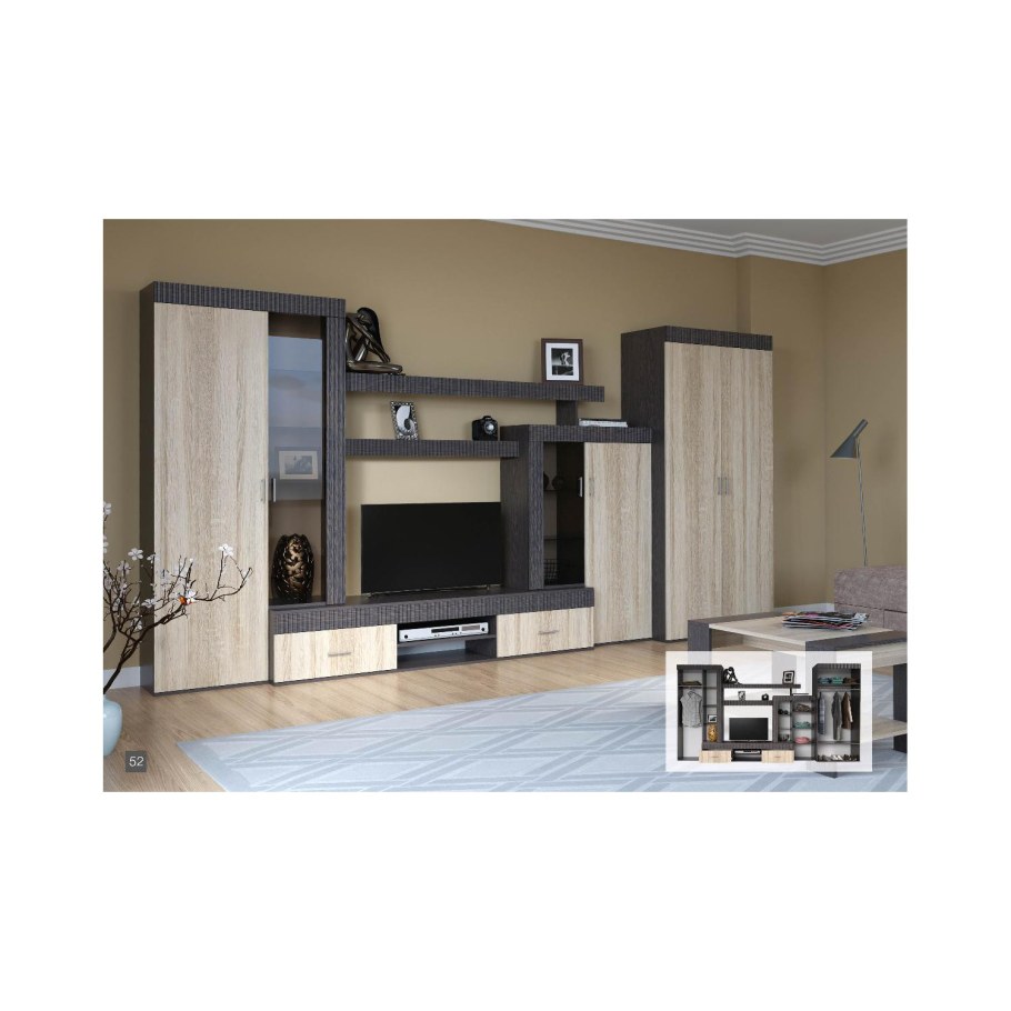 Стенка Империал Марк тик/дуб сонома