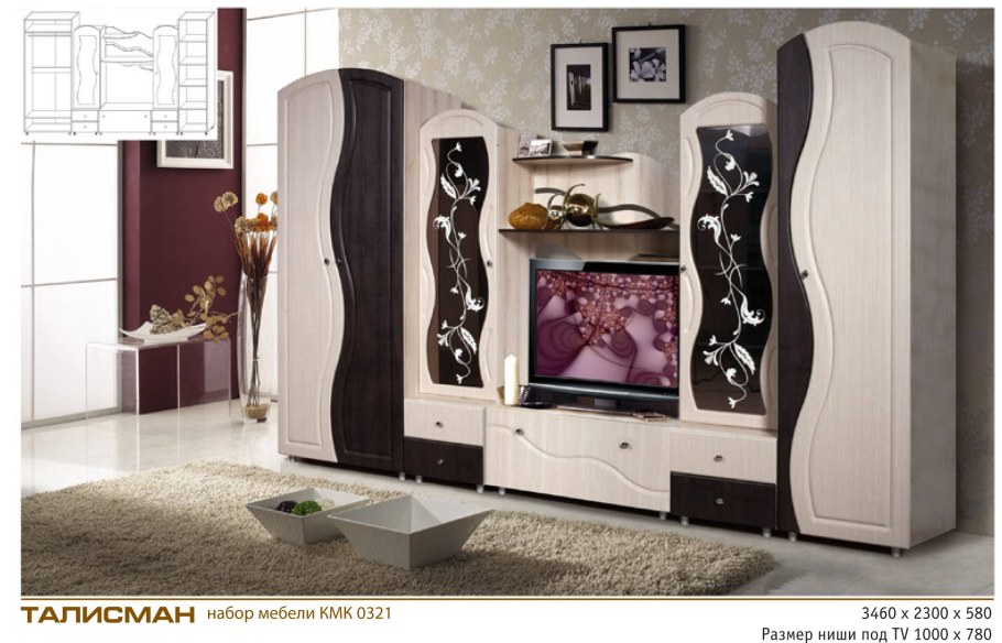 Стенка Йорк Империал белый глянец